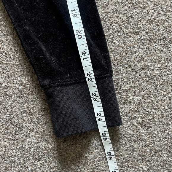 Y2K Juicy Couture Black Velour Zip Up Hooded Sweatshirt Women Size M (Fits XS/S) - Picture 10 of 13